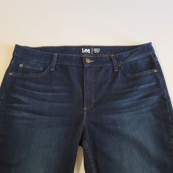 Lee Plus Size Jeans Women's Size 20P Regular Fit Straight Leg Mid Rise Blue - Picture 5 of 14
